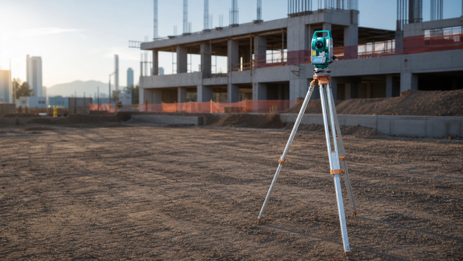 Estación total para control topográfico de obra